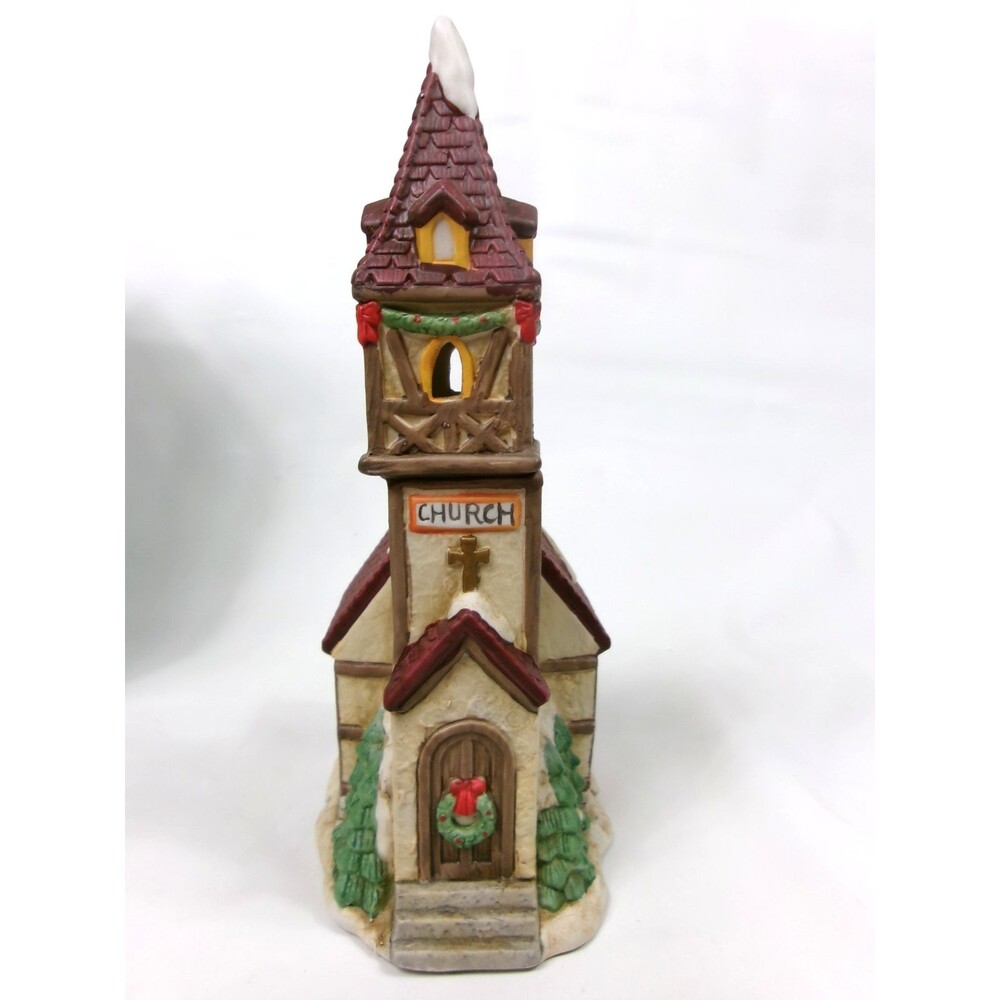Dayton Hudson Porcelain Chapel Church Lighted Village House Christmas 1994